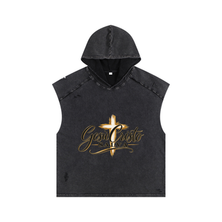 Snow Washed Boxy Hooded Tank Top
