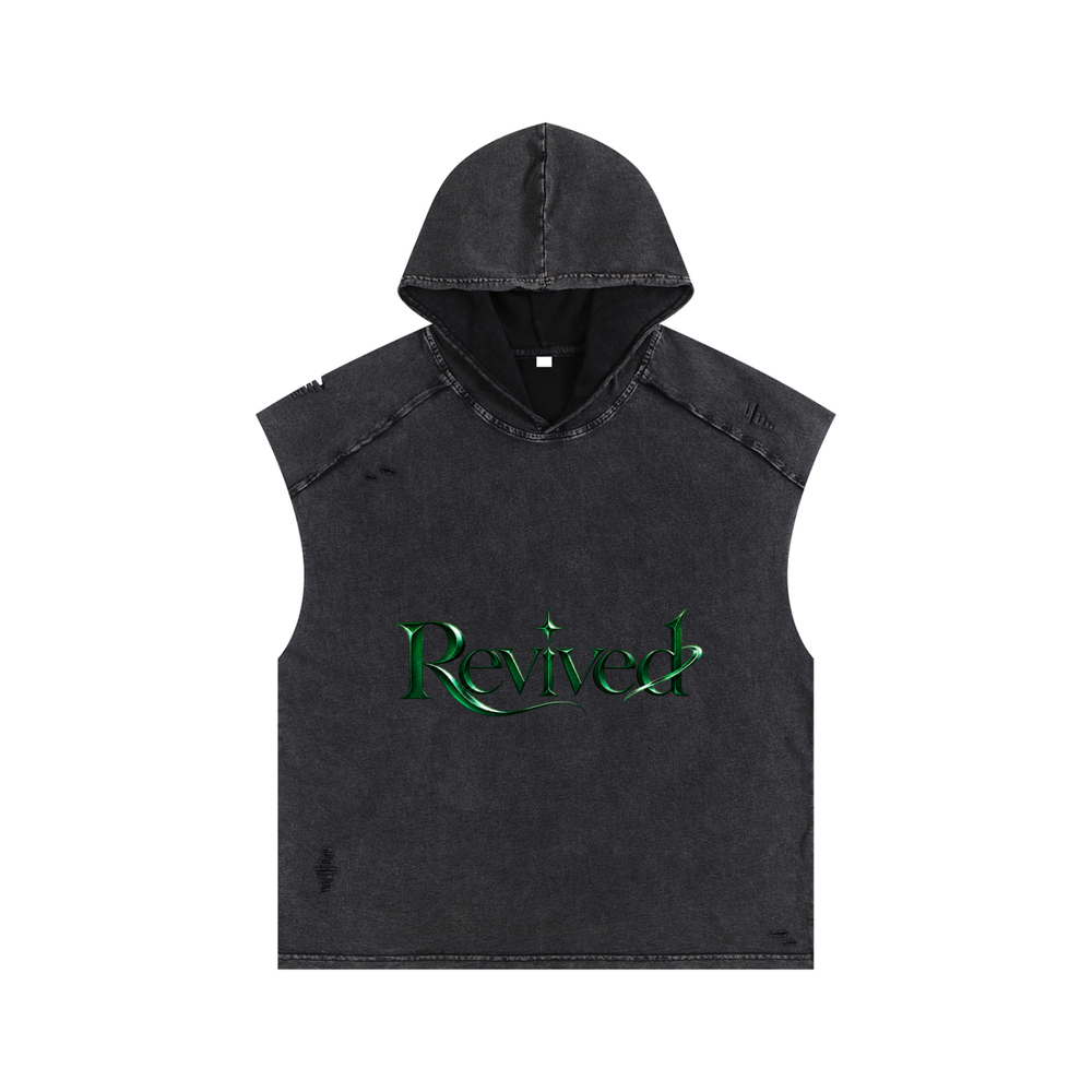Snow Washed Boxy Hooded Tank Top