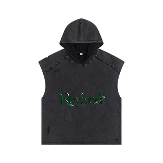 Snow Washed Boxy Hooded Tank Top