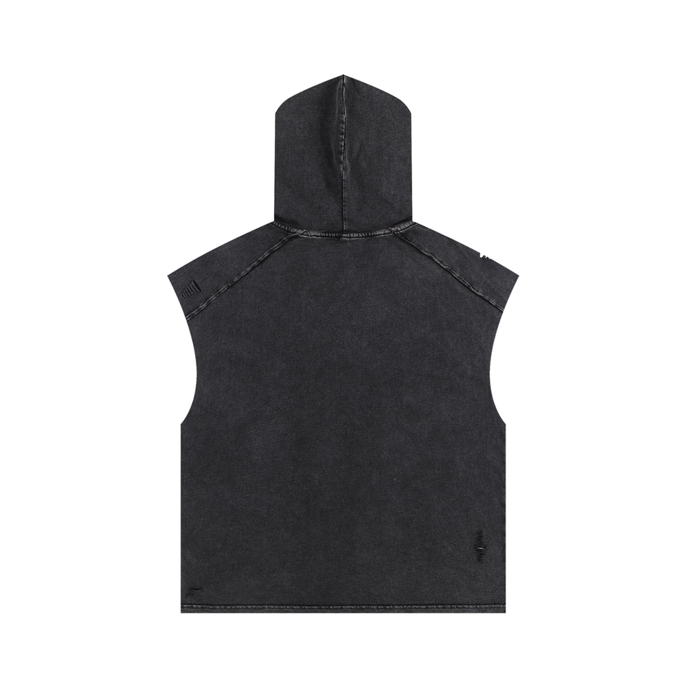Snow Washed Boxy Hooded Tank Top