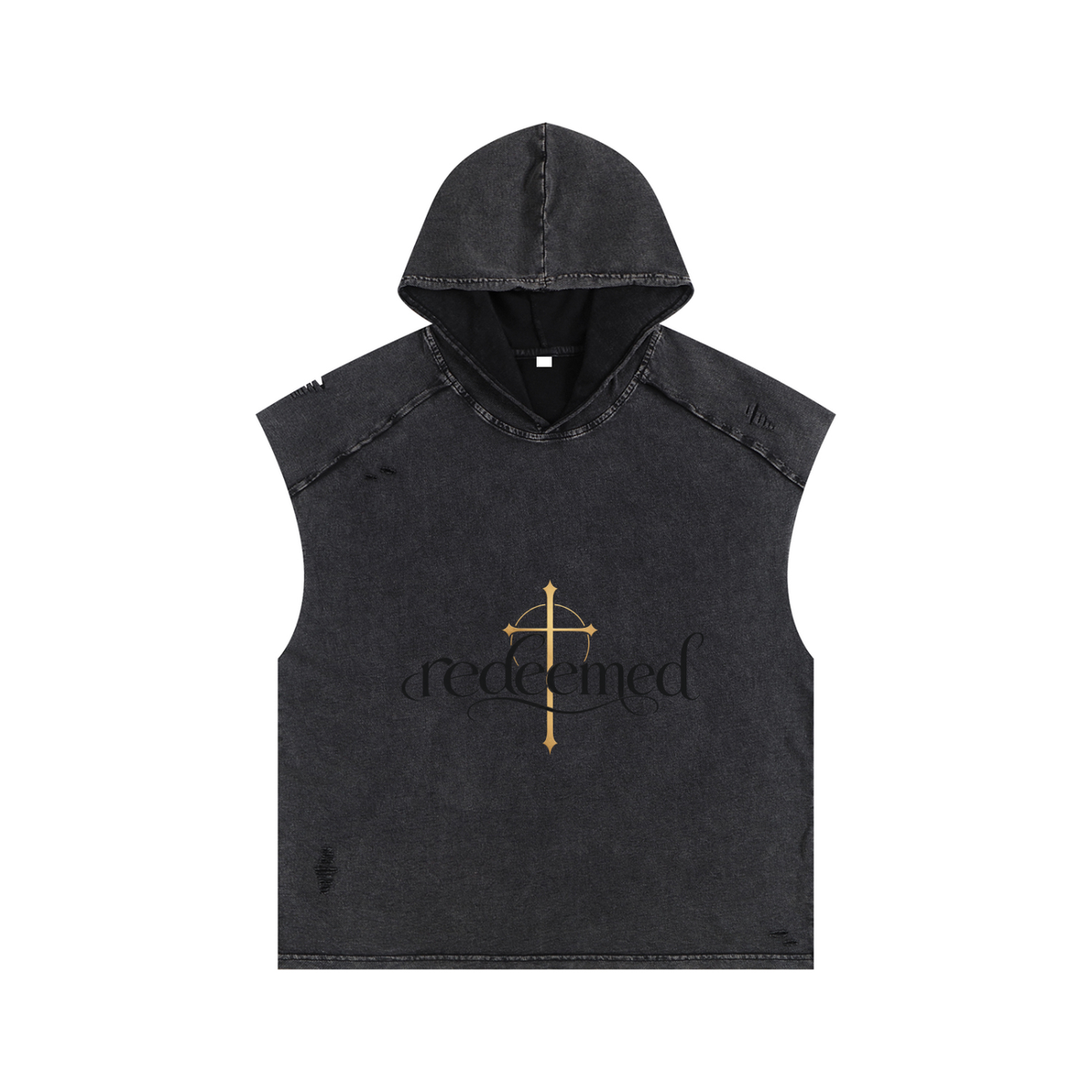 Snow Washed Boxy Hooded Tank Top