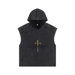 Snow Washed Boxy Hooded Tank Top